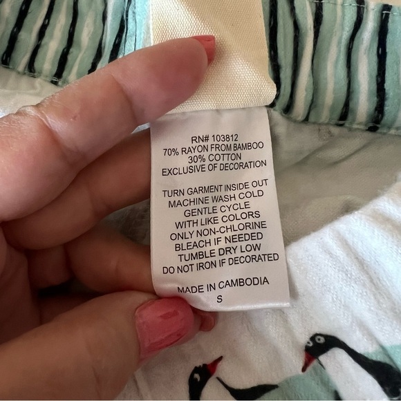 NWT Munki Munki flanel Penguins in Love super soft Flannel Pajama Set size S - Picture 16 of 16